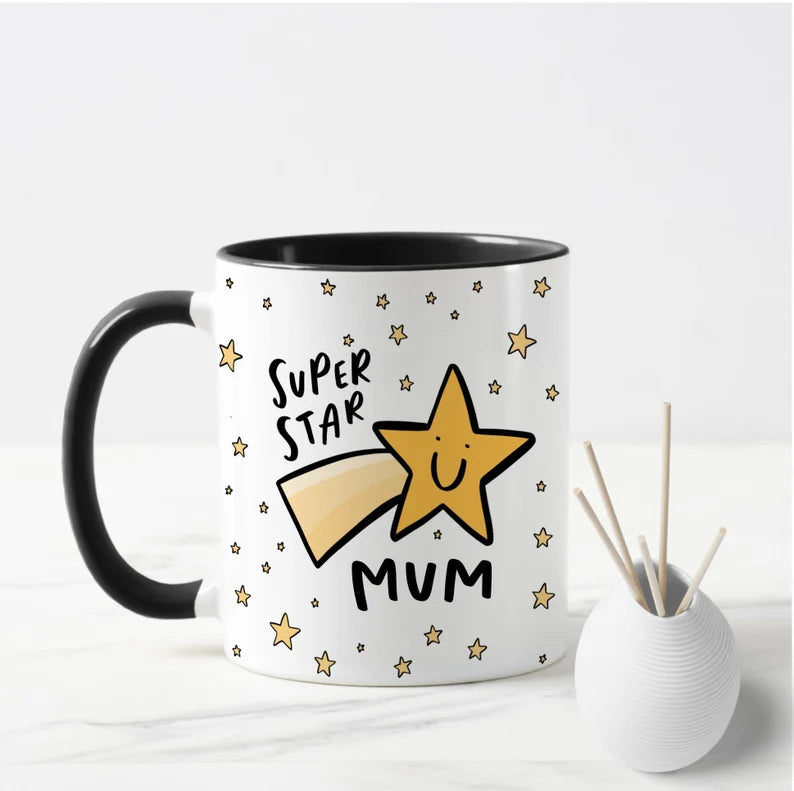 Superstar Mum Mug Gift reads "Super Star Mum"