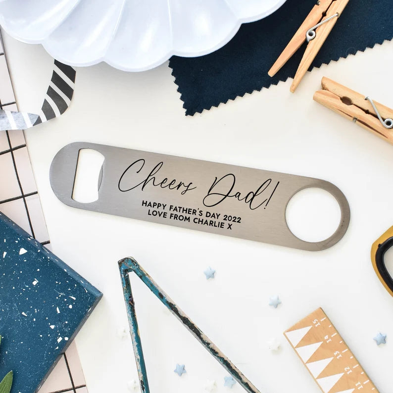 Cheers Dad Bottle Opener Personalised Dad Gift