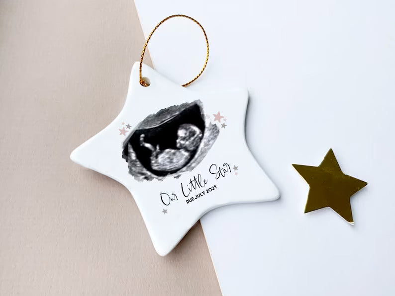 Personalised Baby Announcement Decoration Star Bauble