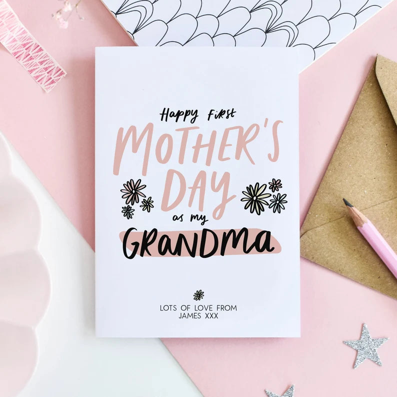 Mother's Day Card for Grandma "Happy First Mother's Day As My Grandma"