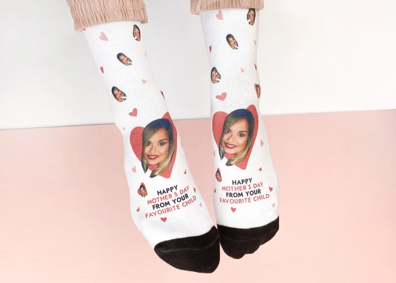 Personalised Funny Photo Socks Mother's Day Gift for Mum