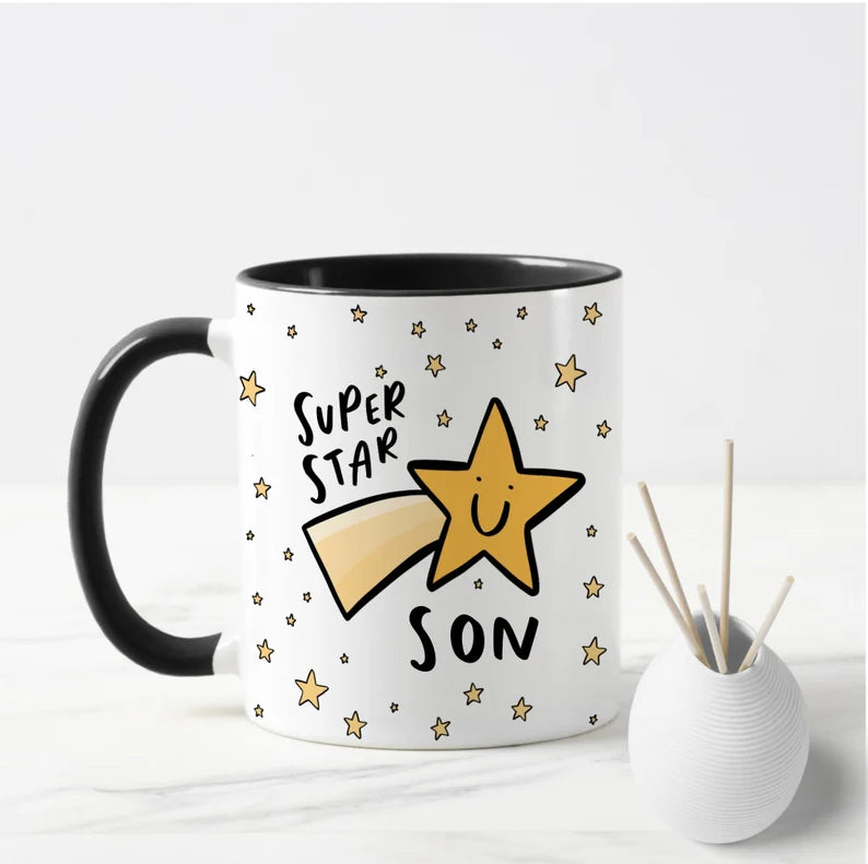 Superstar Son Mug Gift for Son reads "Super Star Son"