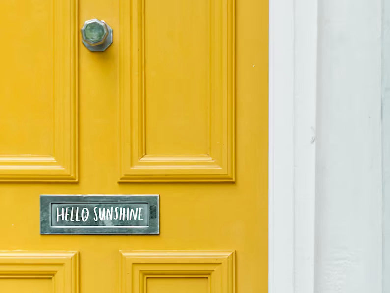 Hello Sunshine Letterbox Decal Front Door Sticker