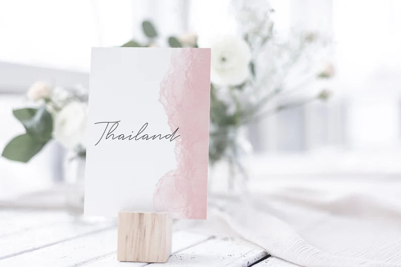 Personalised Blush Pink Wedding Table Numbers