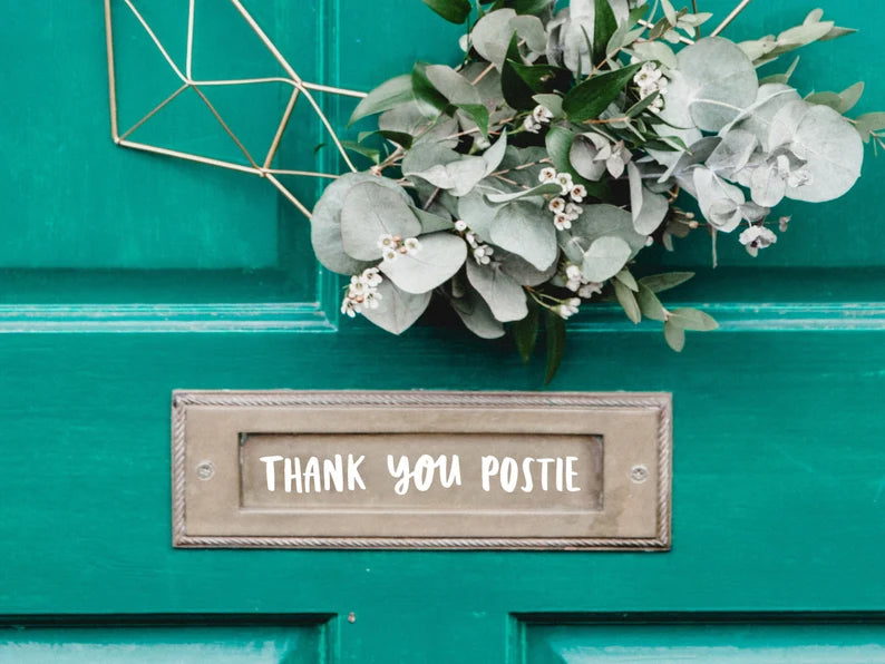 Thank You Postie Letterbox Decal
