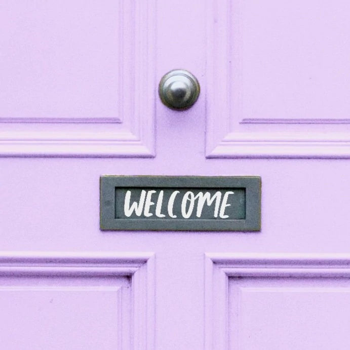 "Welcome" Letterbox Decal Door Home Decor Sticker