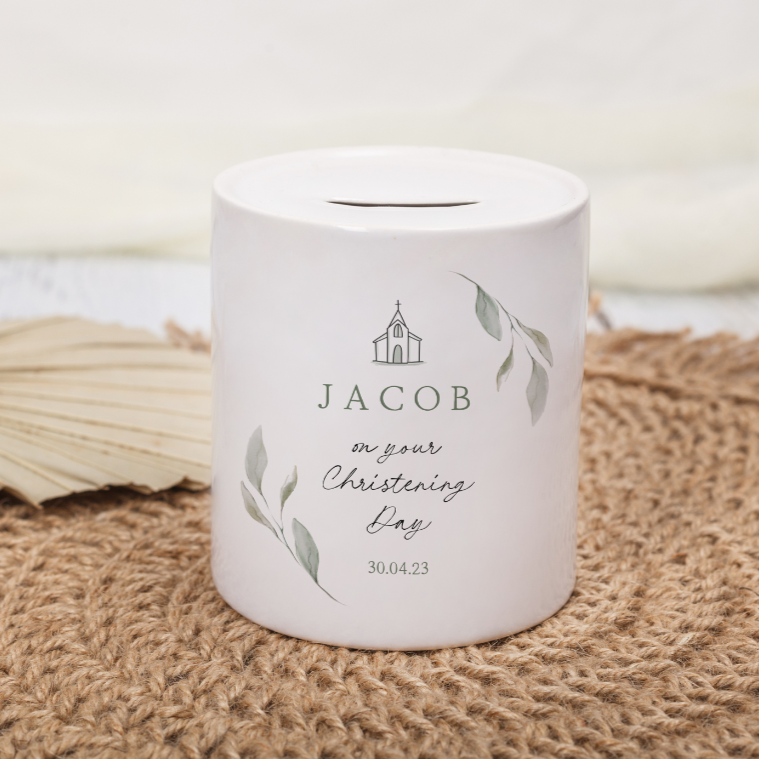 Money box christening best sale gift
