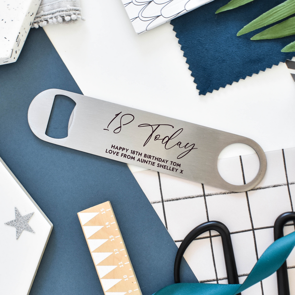 Personalised 18th birthday bottle opener