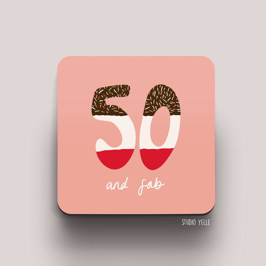 50th Birthday Coaster - Studio Yelle