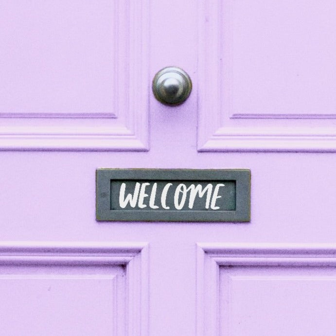 "Welcome" Letterbox decal