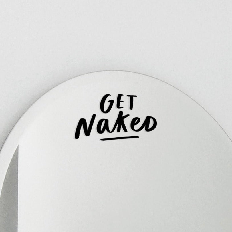 Get Naked Funny Mirror Decal Sticker
