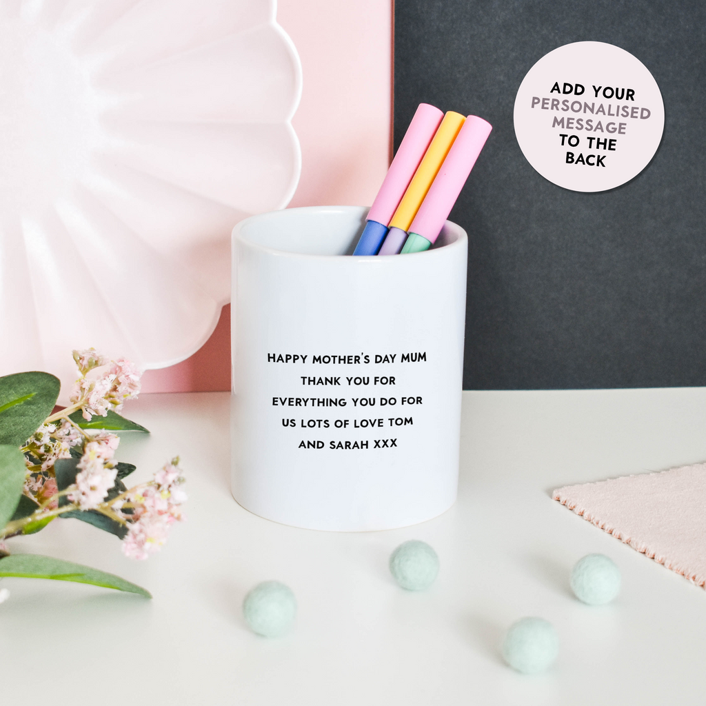 Personalised message pen pot