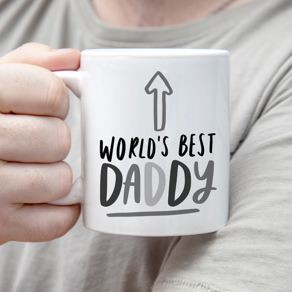 11oz ceramic mug reading "World's Best Daddy"