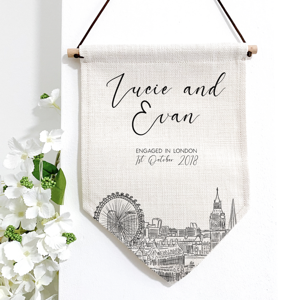 Personalised Home Décor London Linen Flag#