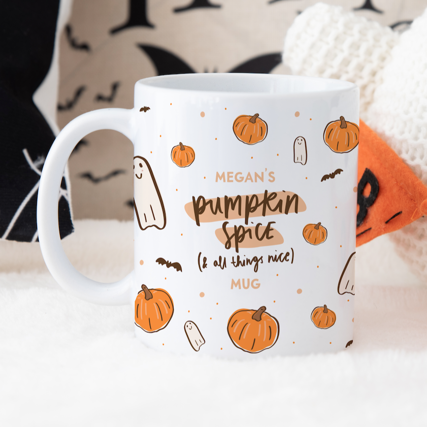 Personalised Pumpkin Spice & All Things Nice Mug Halloween Gift