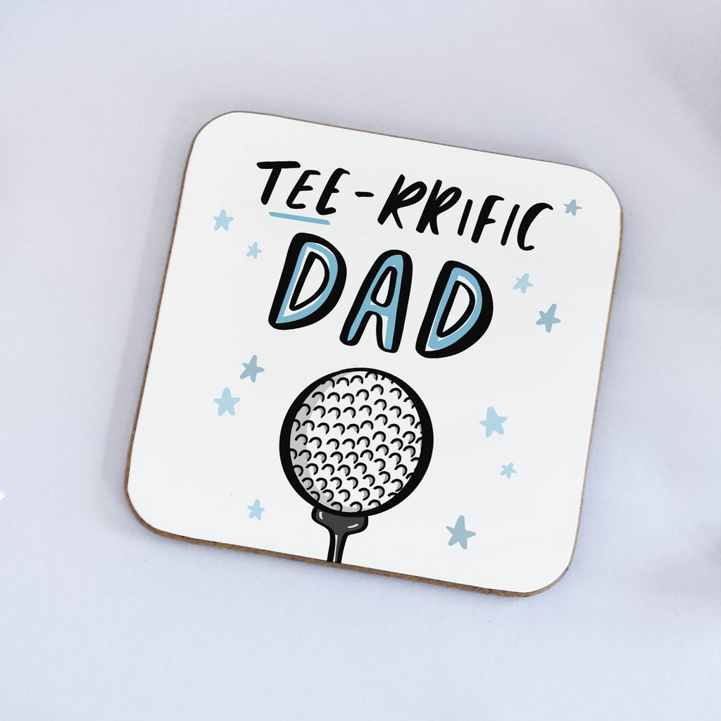 Tee-Rrific Dad Coaster Golf Gift for Dad