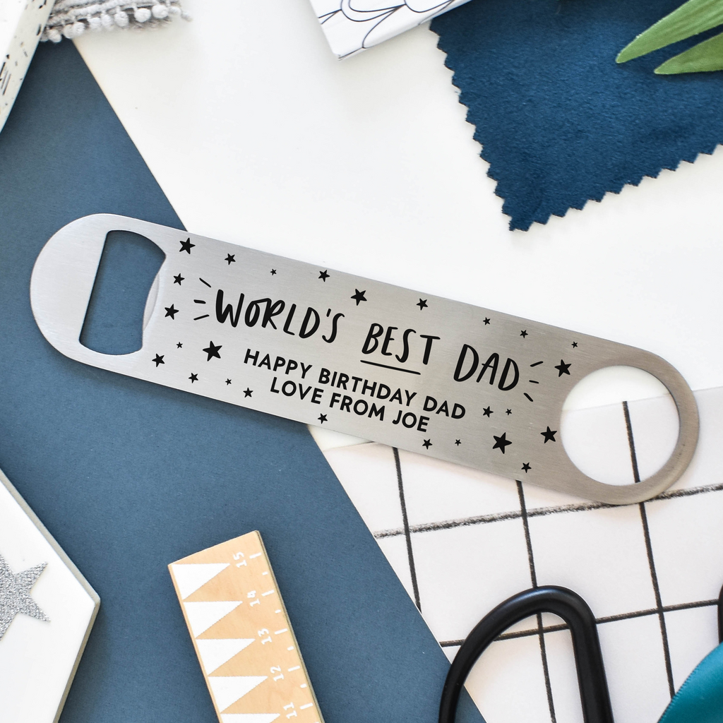 World's Best Dad Personalised Bottle Opener for Dad