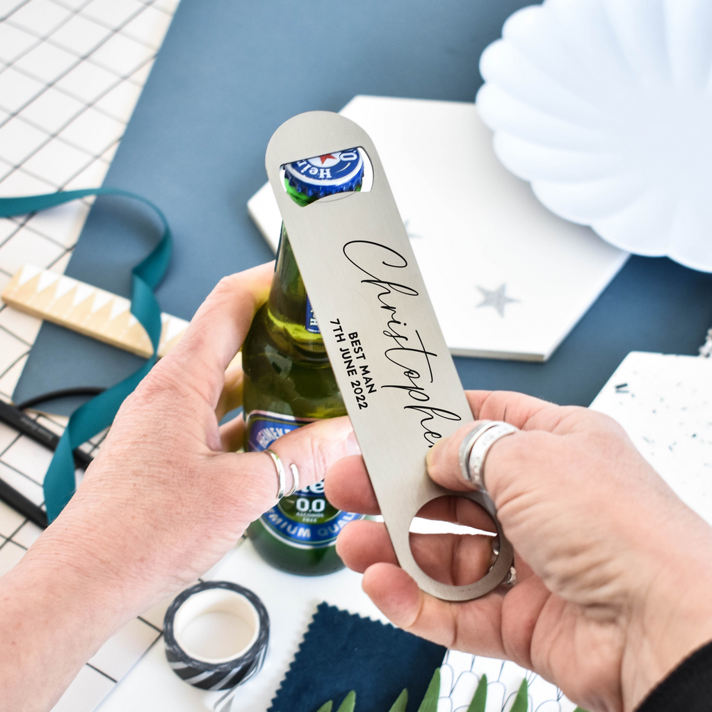 Personalised Wedding Party Bottle Opener Gift