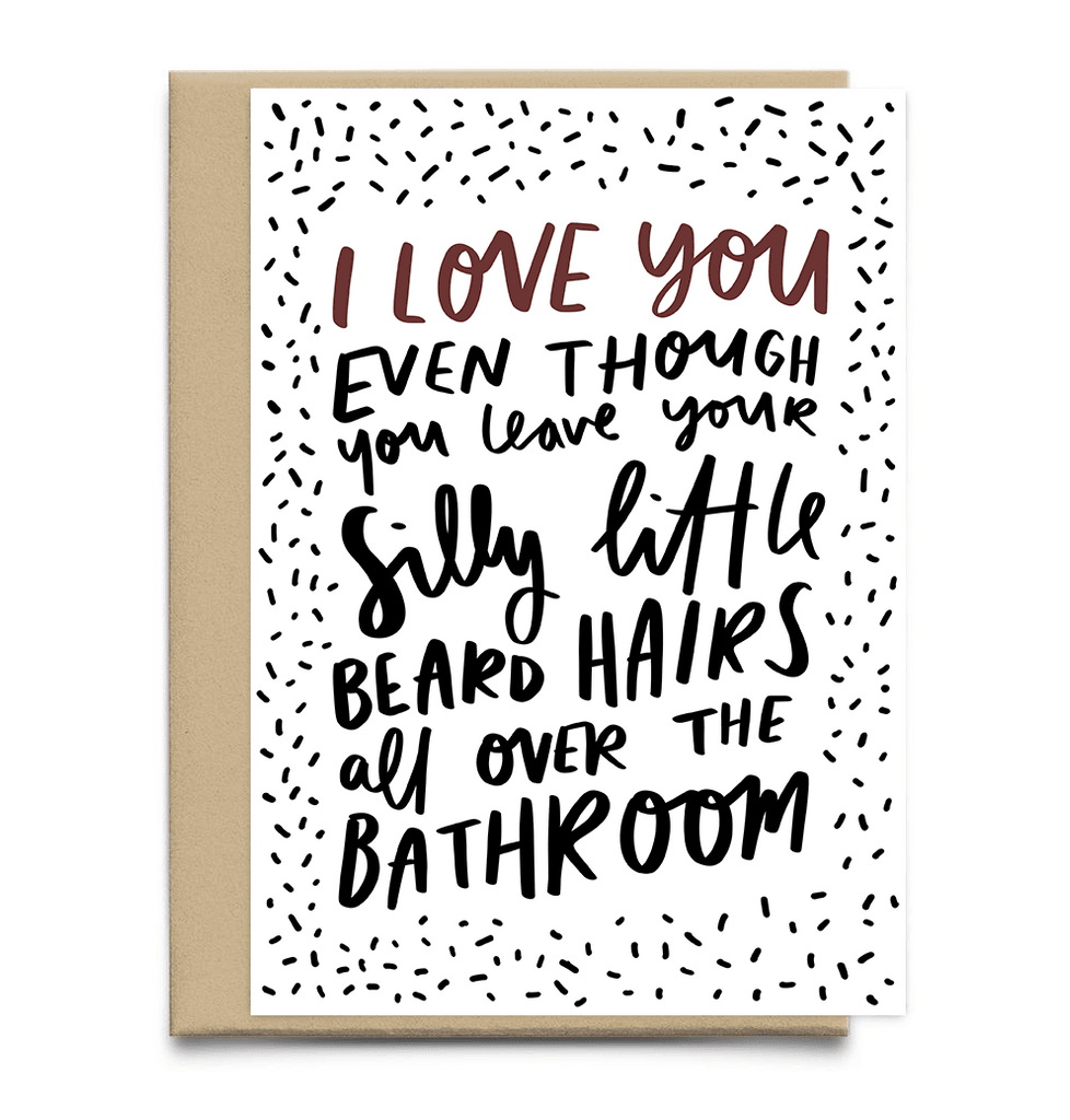 Beard Hairs Funny A6 Valentine's Day Card - Studio Yelle