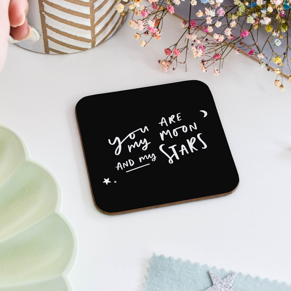 "You Are My Moon And My Stars" Personalised Coaster