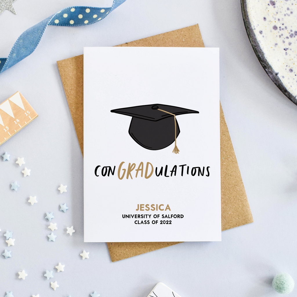 Personalised Graduation Card ConGRADulations - Studio Yelle