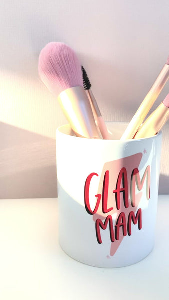 11oz ceramic pot reading "Glam Mam" Desk Organiser for Mum