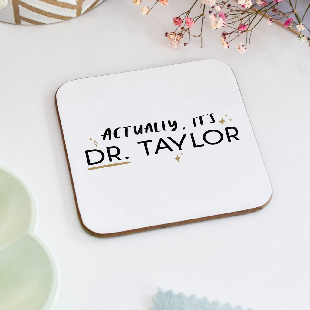 Personalised Doctor coaster PhD gift