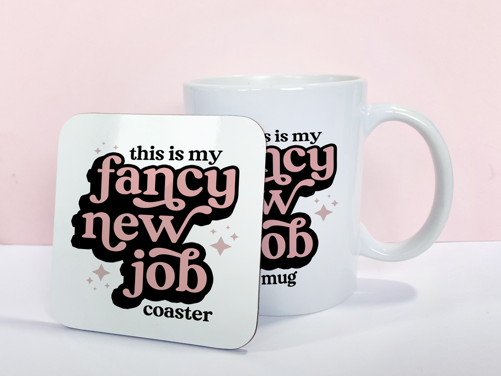 Fancy New Job Matching Mug & Coaster Bundle