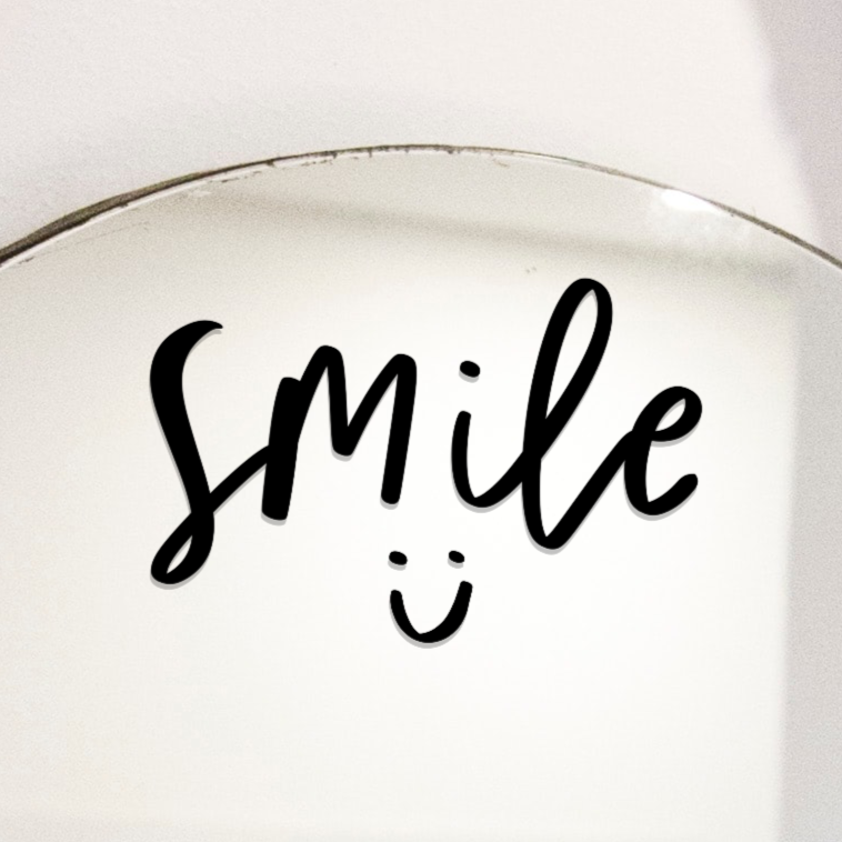 Smile mirror decal sticker
