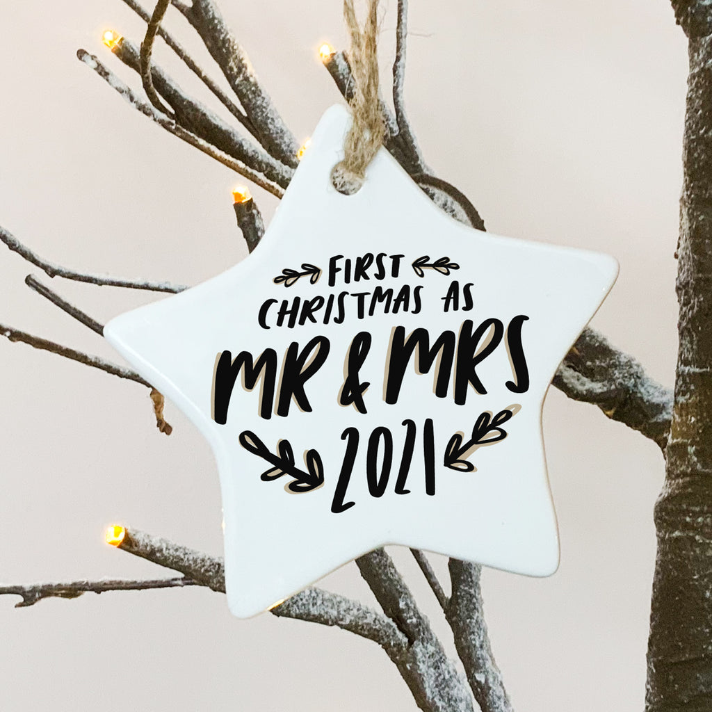 First Christmas as Mr & Mrs 2021 hanging tree christmas decoration