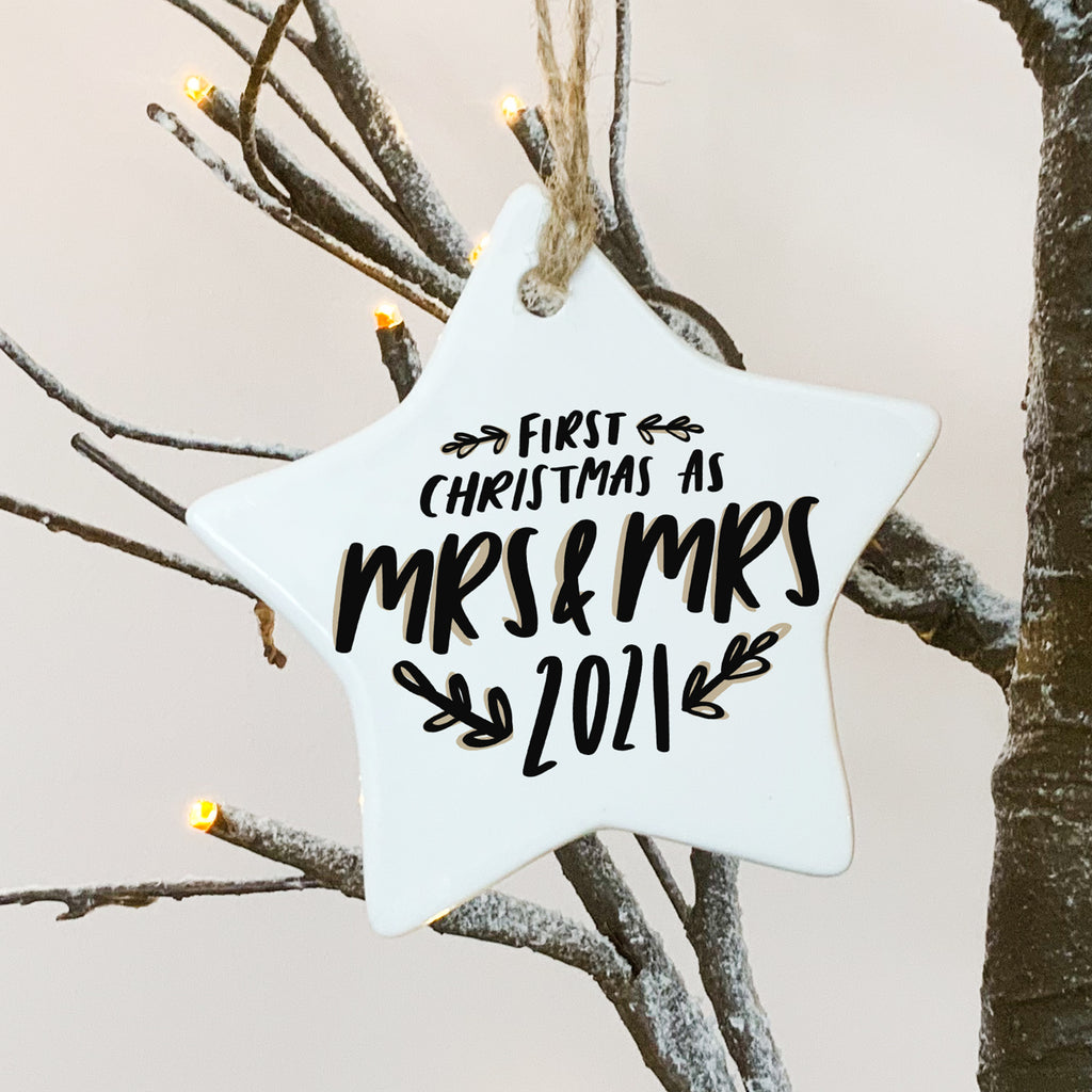 First Christmas as Mrs and Mrs bauble christmas decoration