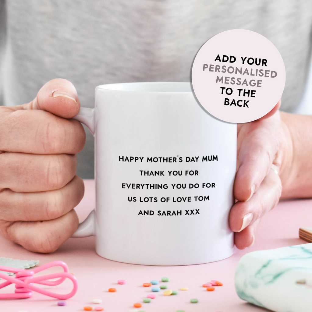 Personalised message on a mug