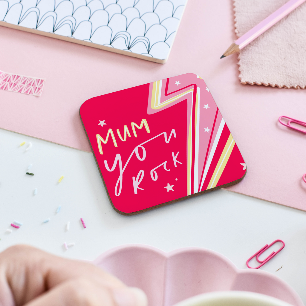 Mum You Rock for Mum Coaster - Mother's Day Gift - Mum Birthday Gift