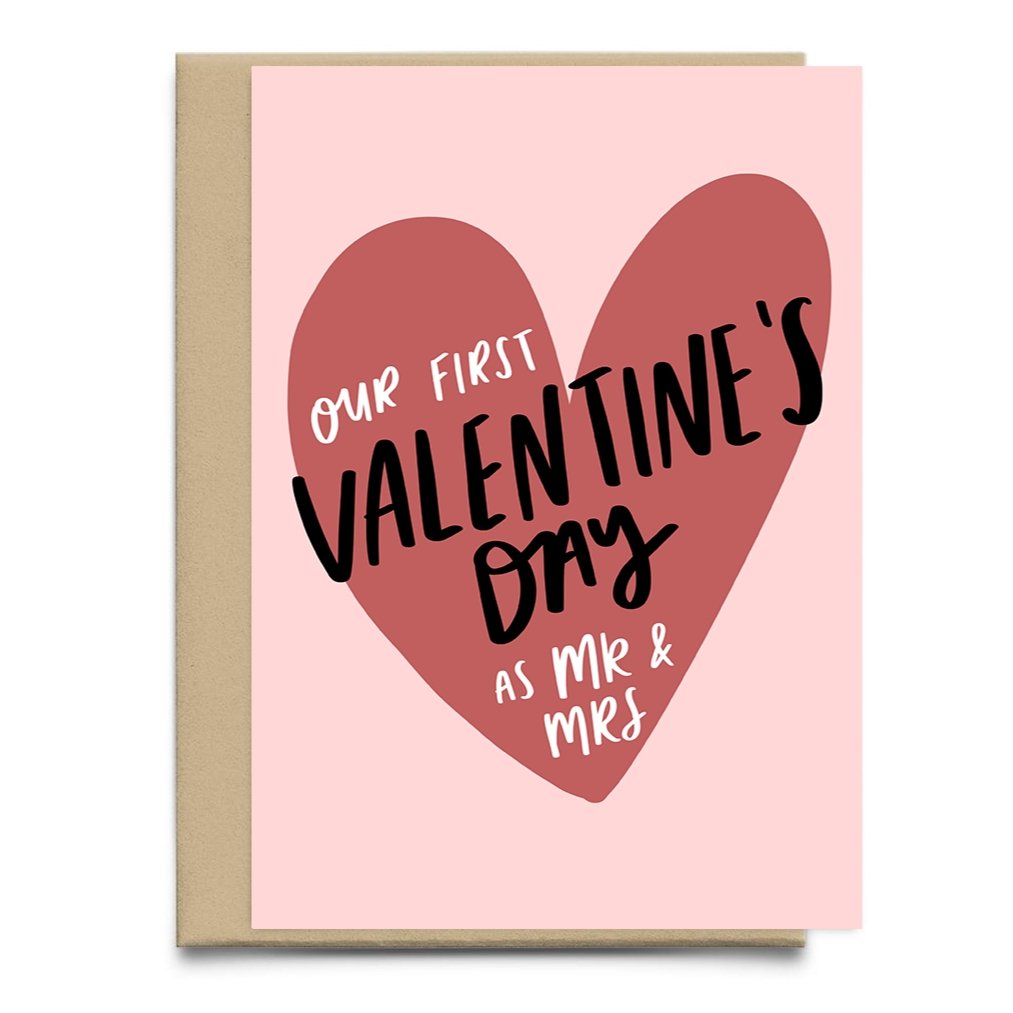 Our First Valentine's As Mr & Mrs Card - Studio Yelle first valentine's day card