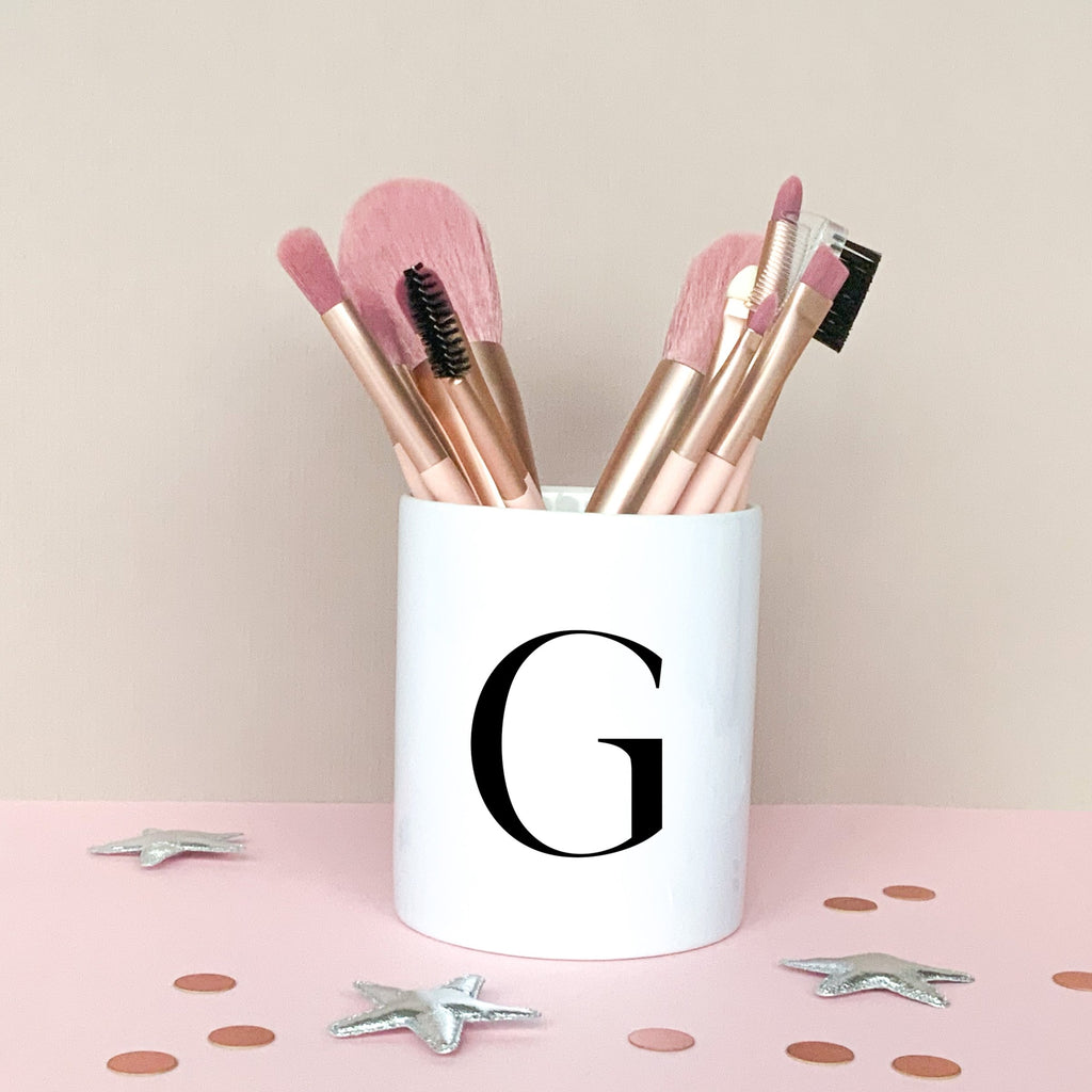 Personalised Pen Pot Initial Make Up Brush Holder - studio yelle