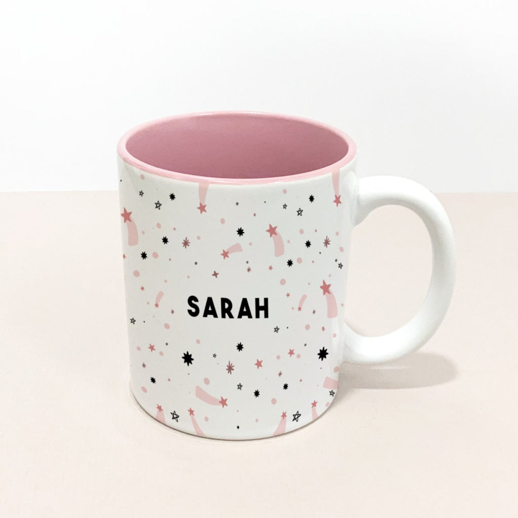 Personalised Mug pink star print - Studio Yelle