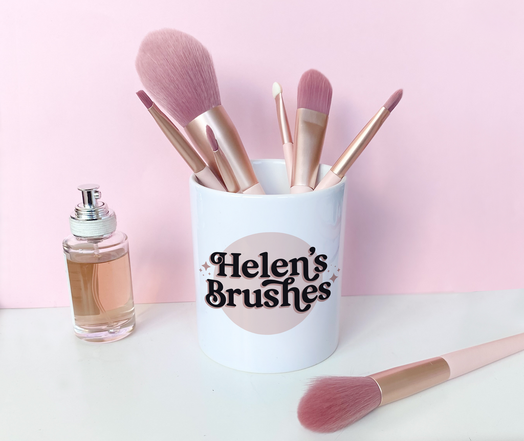 personalised brush holder pen pot