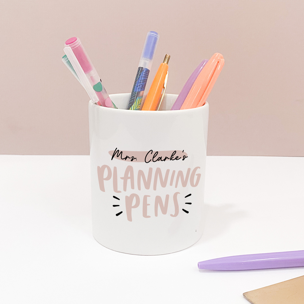 Personalised "Planning Pens" Pen Pot Gift For Teacher