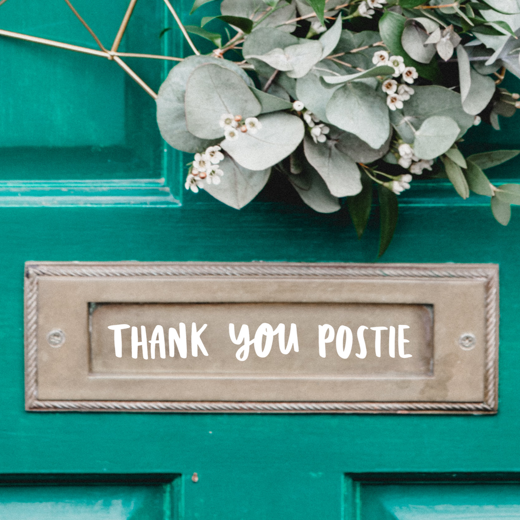 Thank You Postie Letterbox Decal