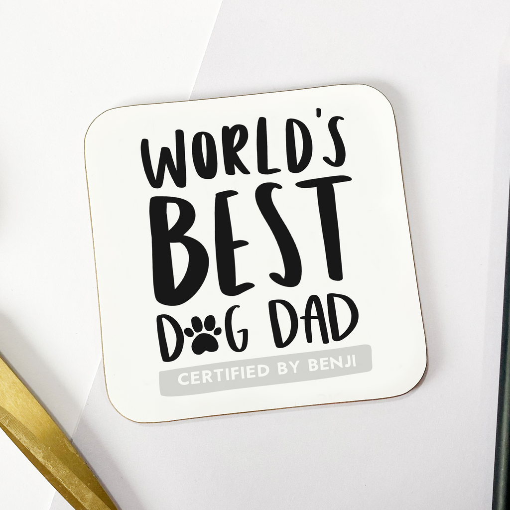 Personalised World's Best Dog Dad Coaster Dog Owner Gift